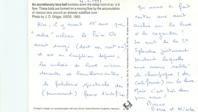 Lave em erupção — balão acréte — Peavian Logic, Inc. n° 96718 — Verso
