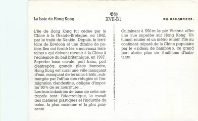 Hong Kong — vista do Pico Victoria — Edito-Servic S.A. n° XVII-B1 — Verso