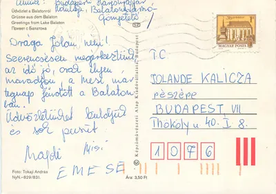 Bâton de voile — Lago Balaton — Editor Nyírbátor, n° NyN.-829/831 — Verso