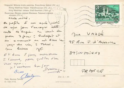 Visegrád — Pałac króla Matyasia — Fontanna murarna (XV wiek) — Offset-Nyomda Budapest, n° Il.-101/772 — Rewers