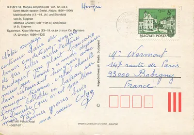 Budapeste — Igreja de Matthias e estátua de São Etienne — Képzőművészeti Kiadó — Verso
