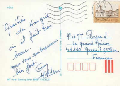 Pécs — Ruínas romanas, obélisco e catedral — MTI Fotó, série 880917/22,23,27 — Verso