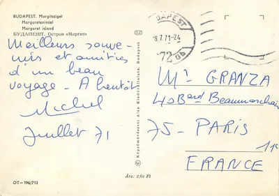 Budapest — Margitsziget — Grand Hotel e Casino — editor Képzőművészeti Alap Kiadó — Verso