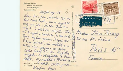 Vista de Budapeste — Ponte das Correntes — Editor M. T. I. Horling, série 1-513/664 — Verso