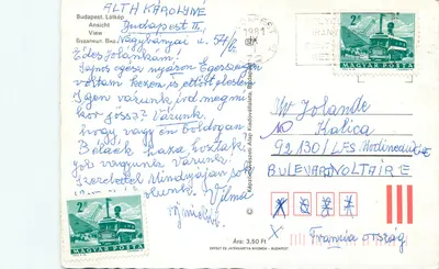 Budapest — vista panorâmica do Danúbio e do castelo — editor Képzőművészeti Alap Kiadóvállalat — Verso