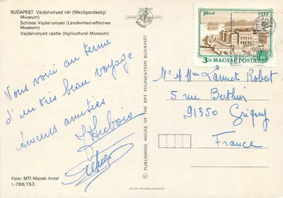 Zamek Vajdahunyad — Budapeszt — wydawca MTI Manek Antal, n° I-788/753 — Rewers