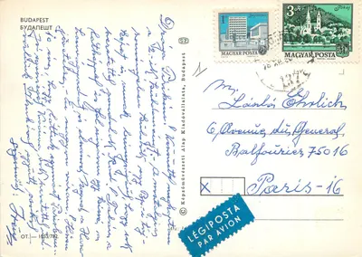 Widok na Budapeszt — Wydawca Képzóművészeti Alap Kiadóvállalat, nr 1059/782 — Rewers