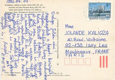 Budapest — Castelo de Buda (século XIII a XX) — Képzőművészeti Alap Kiadóvállalat, n° I-7043/12 — Verso