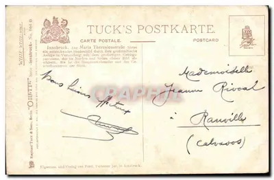 Innsbruck, Maria Theresienstraße — widok panoramiczny z górami na tle — wydawca Oifette, seria nr 604 B — Rewers