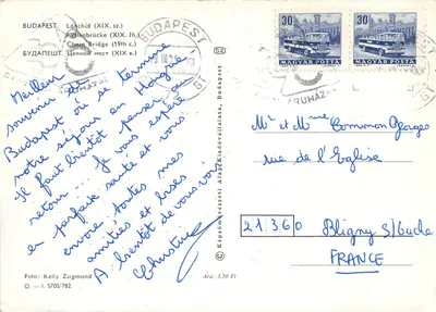 Most łańcuchowy — Budapeszt — Wydawca Képzőművészeti Alap Kiadóvállalat, nr 5705/782 — Rewers