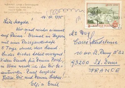 Widok Budapesztu z Wzgórza Gellért — wydawca Offset-Nyomda Budapest, nr 1-5323/742 — Rewers