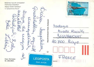 Ovos de Páscoa decorados — Budapeste, 1977 — Képzőművészeti Kiadó, M.-650/854 — Verso