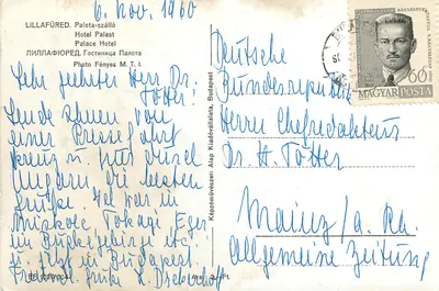 Lillafüred - Hotel Palota-szálló — Foto Fényes M. T. I. — Rewers