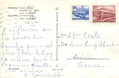 Widok z lotu nad Budą — Budapeszt — Wydawca JÁRAI GYTI — Rewers