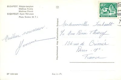 Budapeszt. Mátyás-templom — Matthias Church — Fotografia Seidner M.T.I. — EF 1001/624 — Rewers