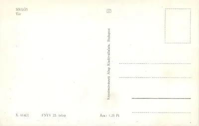 Siklós — Zamek — FNYV 23. télép — Rewers