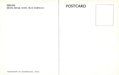 Qutb Minar z Alai Darwaza — Delhi — Departament Archeologii, Indie — Rewers