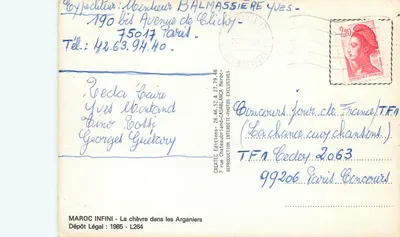 Koza wśród drzew arganowych — MAROC INFINI — CREATEC Editions — Rewers