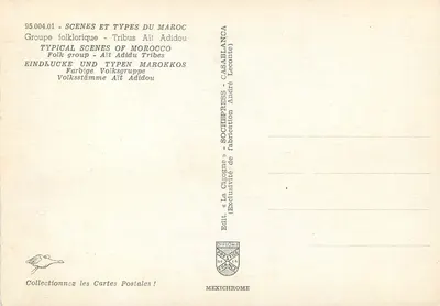 Folklore-Gruppe — Stämme Aït Adidou — SOCHEPRES — CASABLANCA — Rückseite