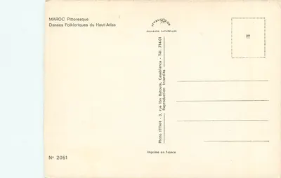 Volkskundliche Tänze — Marokko, Hochatlas — ITTAH COLOR, Nr. 2051 — Rückseite