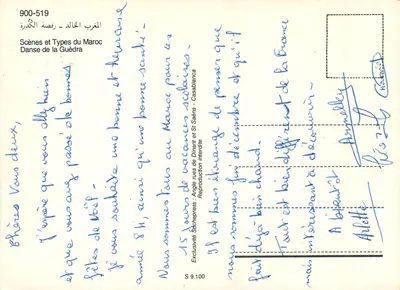 Danse de la Guèdra — Scènes en Types van Marokko — Editie S. 9.100 — Achterkant