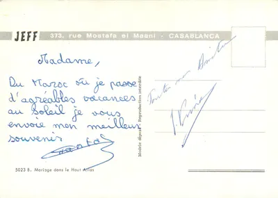 Camel and Shepherd — Morocco — publisher JEFF, no. 5023 B — Back