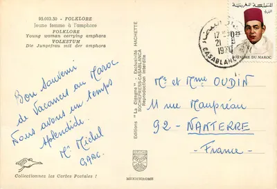 Młoda kobieta z amforą — Folklore — Wydawnictwo Hachette — Rewers