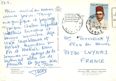 Vendedor de água — Marrocos Típico — Edições Piquéd, Barcelona — Verso