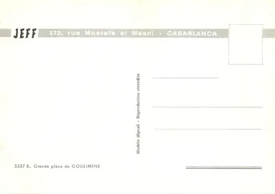 Place de Goulimine — Casablanca — editor JEFF — Verso