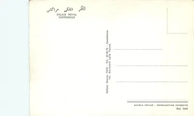 Pałac Królewski — Marrakech — Wydawnictwo Hassan TBER — Rewers