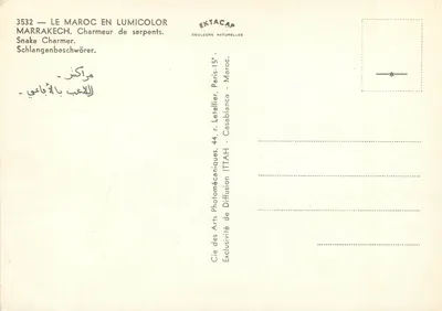 Marrakech — Czarodziej węża — EKTACAP — Rewers