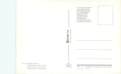 Restaurante Ksar-Hamra — Marrakech — Komaroc SA — Verso