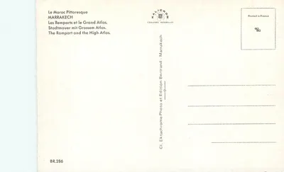 Marrakech — Os muros e o Grande Atlas — Kalichrome — Verso