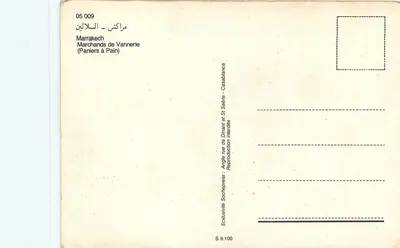 Marchands de Vannerie à Marrakech — Angle rue de Dinant et St Saëns — Éditeur Sochehpress — Rewers