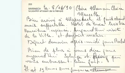 Marrakech — O pavilhão e o basso da Ménara — DIFIKOT 203 — Verso