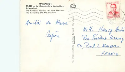 Marrakech — A Mesquita da Koutoubia e o minarete — Edição Talcoolor — Verso