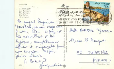 Marrakech — Os Curtidores — Ed. Maroc-Color, n° 320 — Verso