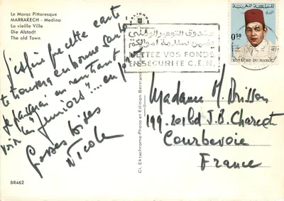 Marrakech - Medina — widok z lotu — wydawca Kalicron, seria BR462 — Rewers