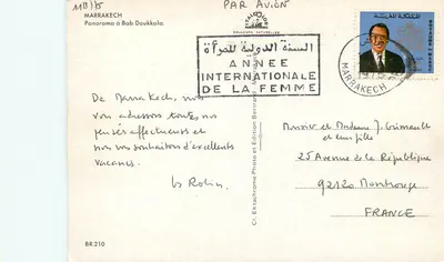 Marrakech — Bab Doukkala — Panorama — Edição Bertrand — Verso