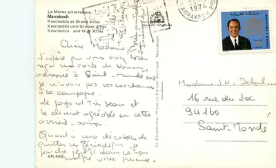 Marrakech — vue sur le Grand Atlas — Édition Bertrand — Rewers