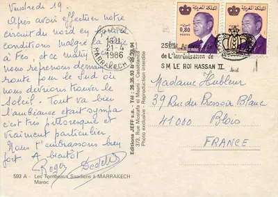 Praça Jemaa el-Fna em Marrakech — editor Editions JEFF s.a. n°593 A — Verso