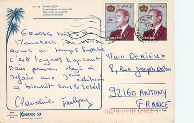 Marrakech — Encantadores de serpentes — Komaroc SA n°41 — Verso