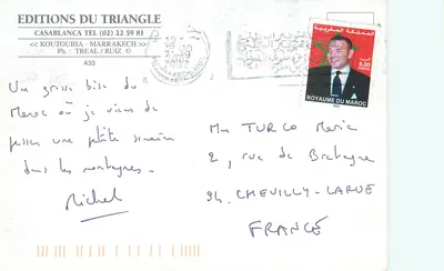Mesquita de Marrakech — minarete — Éditions du Triangle — Verso