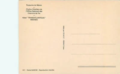 Piscina do hotel Transatlantique — Meknes — Editado por I.O.N.C.F. - IDEALE Casa — Verso