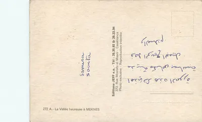 A Vale Feliz em Meknes — Edições JEFF s.a. — n° 272 A — Verso