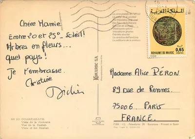 Vue de la Kasbah — Alcazaba — éditeur Komaroc SA, n° 10 — Rewers