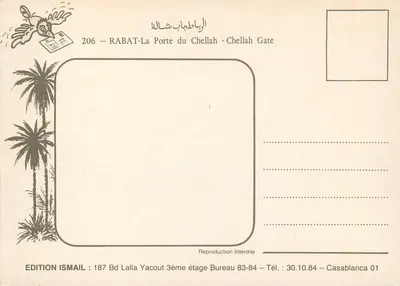 Porta Chellah — Rabat — Wydawnictwo Ismail, n°206 — Rewers