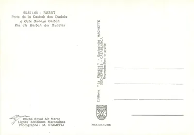 Porta da Kasbah des Oudaïa — Rabat — Edições Diplôme — Verso