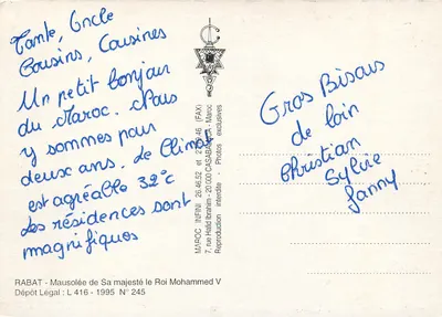Rabat — Mausoleum Króla Mohameda V — wydawnictwo MAROC INFINI — Rewers