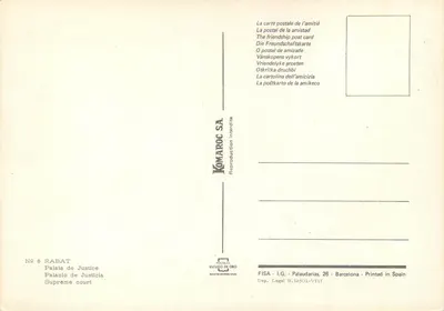 Rabat — Palácio de Justiça — Komaroc SA — Verso